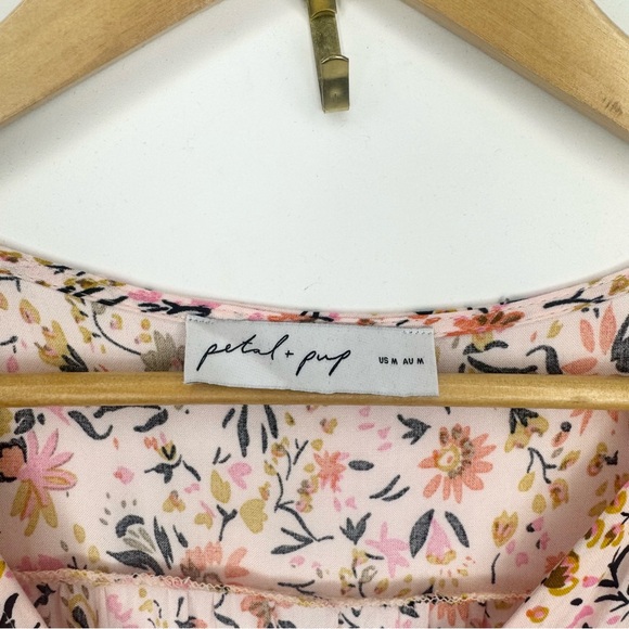 Petal & Pup Multicolor Floral Kelda Maxi Dress 3/4 Sleeves Size M Spring Flowy - Picture 10 of 13